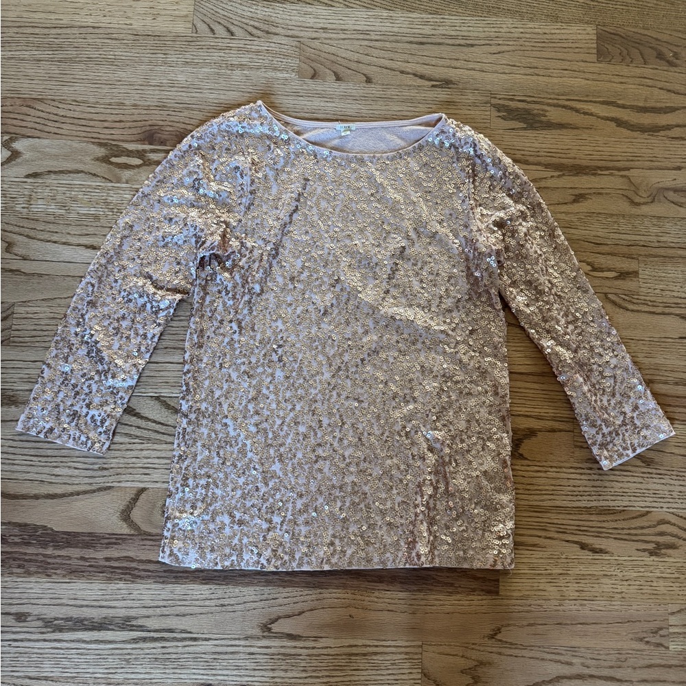 J. Crew Rose Gold Sequin Top